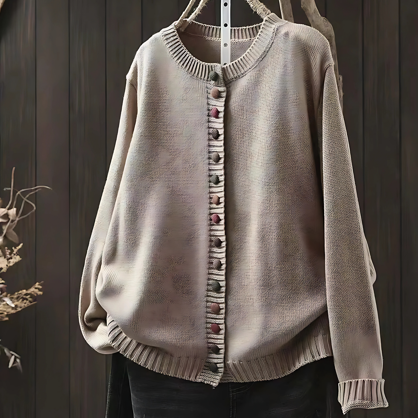 Cardigan con Bottoni Colorati