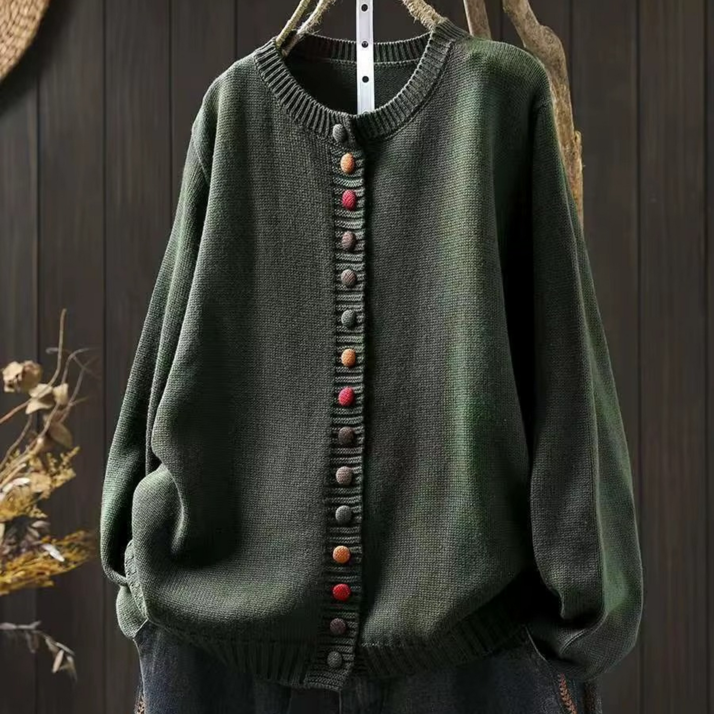 Cardigan con Bottoni Colorati