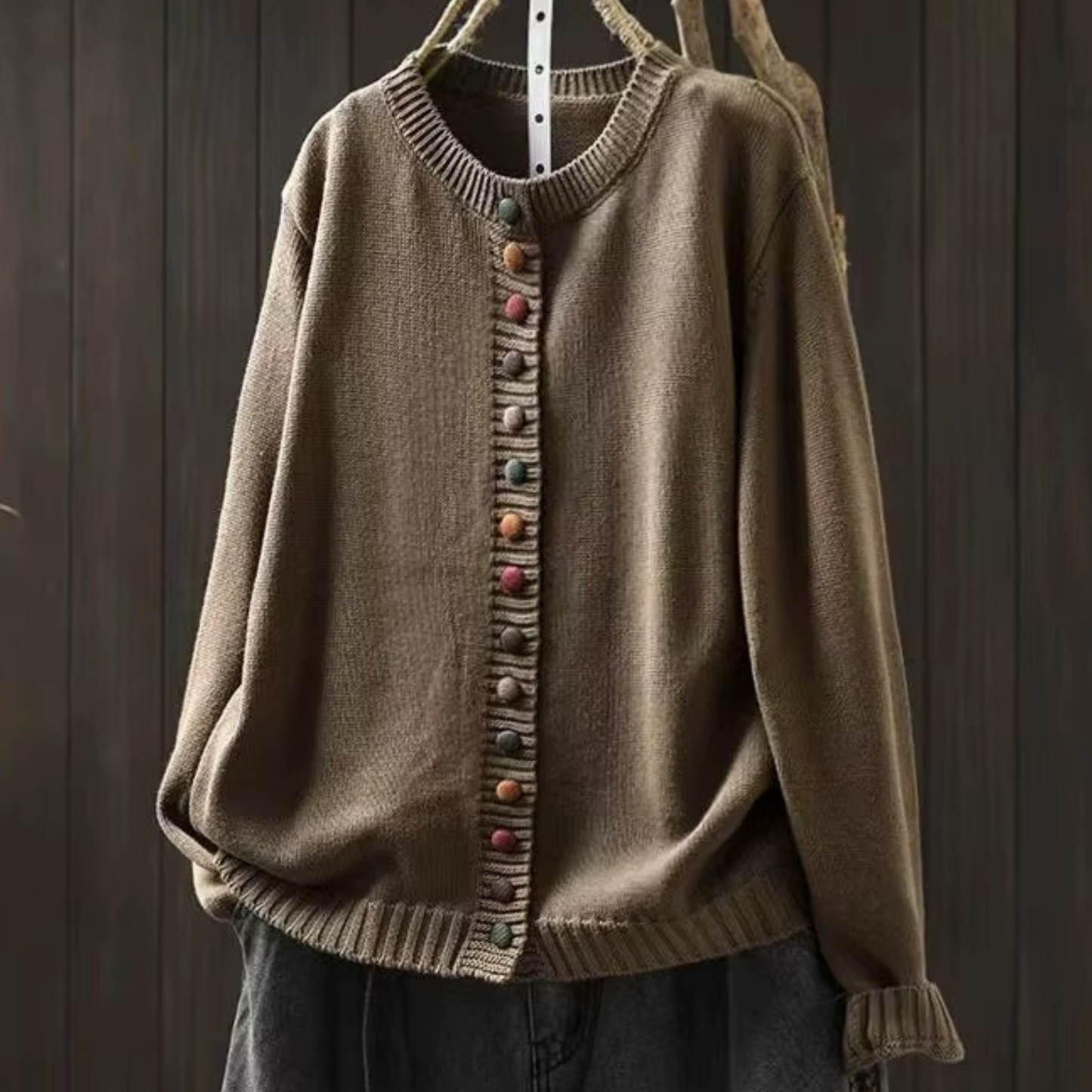Cardigan con Bottoni Colorati