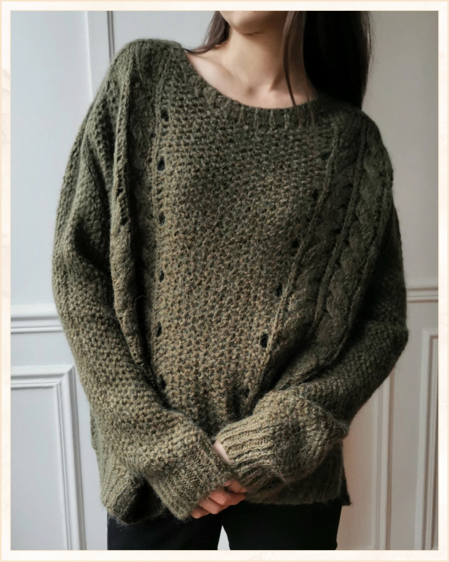 Maglione a trecce in mohair