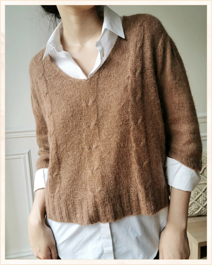 Maglia a trecce in mohair · Linea Essenziale