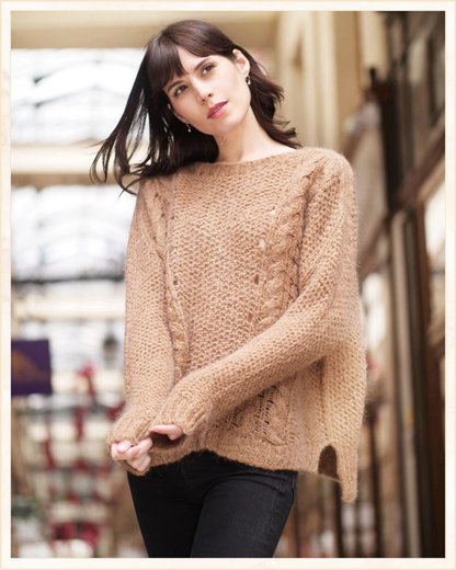 Maglia lunga a trecce in mohair · Linea Essenziale