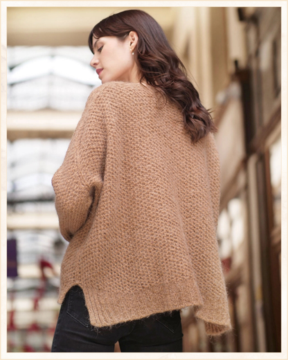 Maglia lunga a trecce in mohair · Linea Essenziale