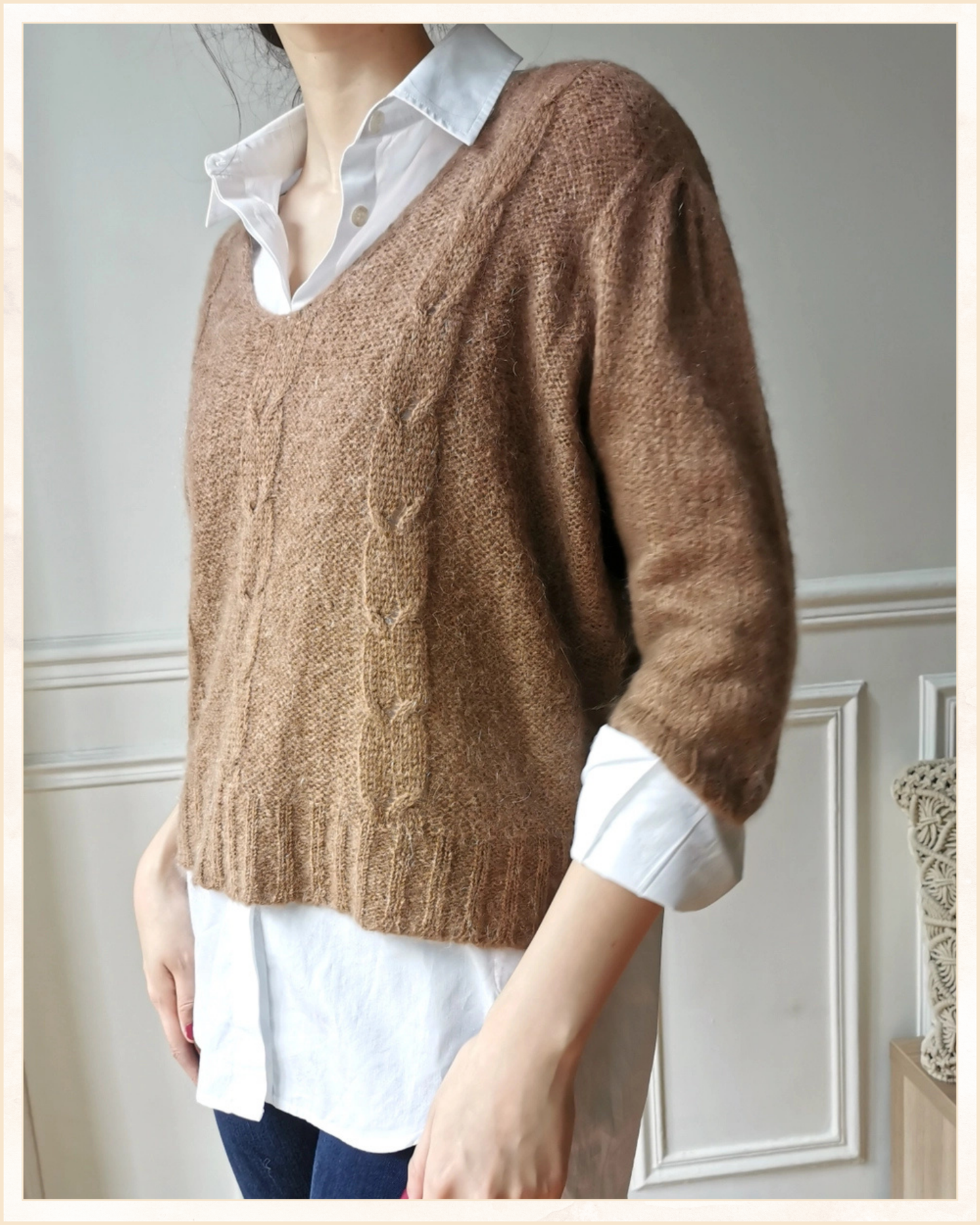 Maglia a trecce in mohair · Linea Essenziale