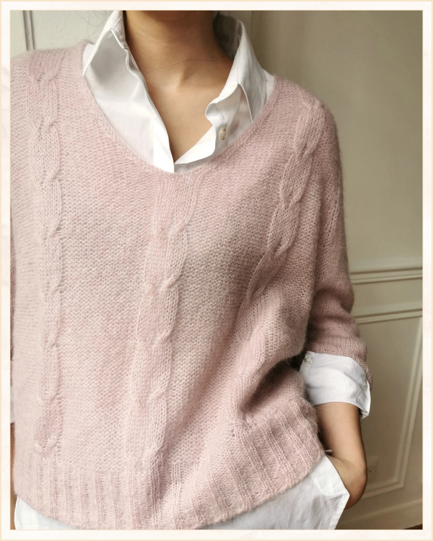 Maglia a trecce in mohair · Linea Essenziale