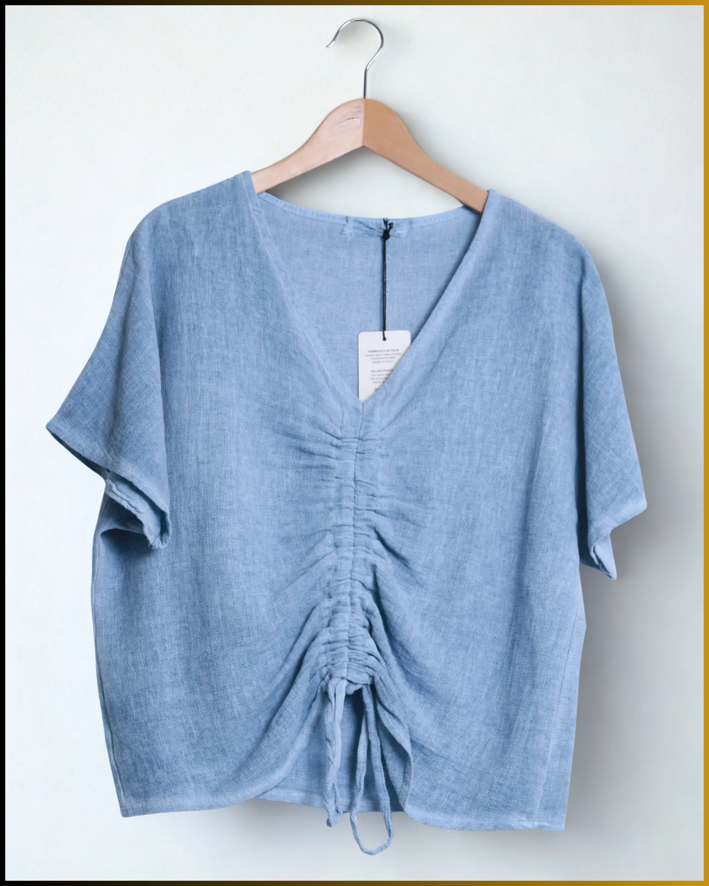 Top in lino e cotone