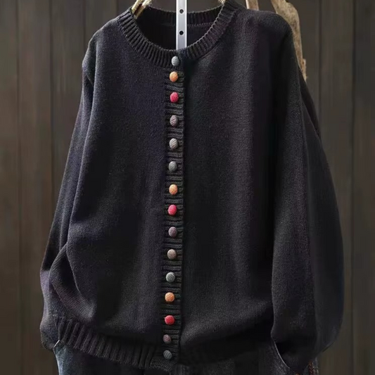 Cardigan con Bottoni Colorati