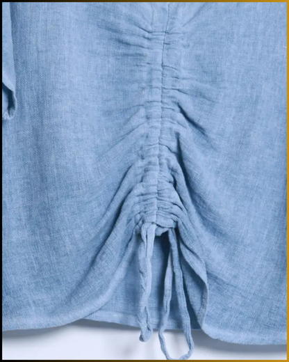 Top in lino e cotone