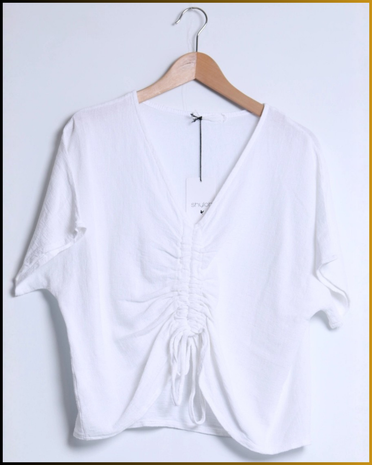 Top in lino e cotone