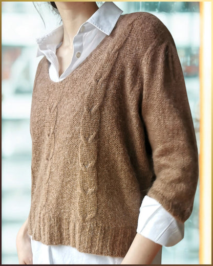 Maglia a trecce in mohair · Linea Essenziale